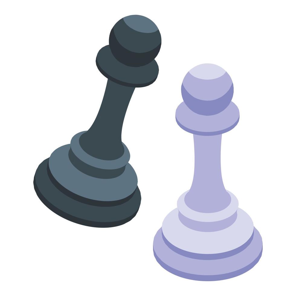 Schachfiguren-Symbol, isometrischer Stil vektor