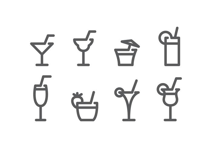 Mocktail Line Icon Gratis Vector