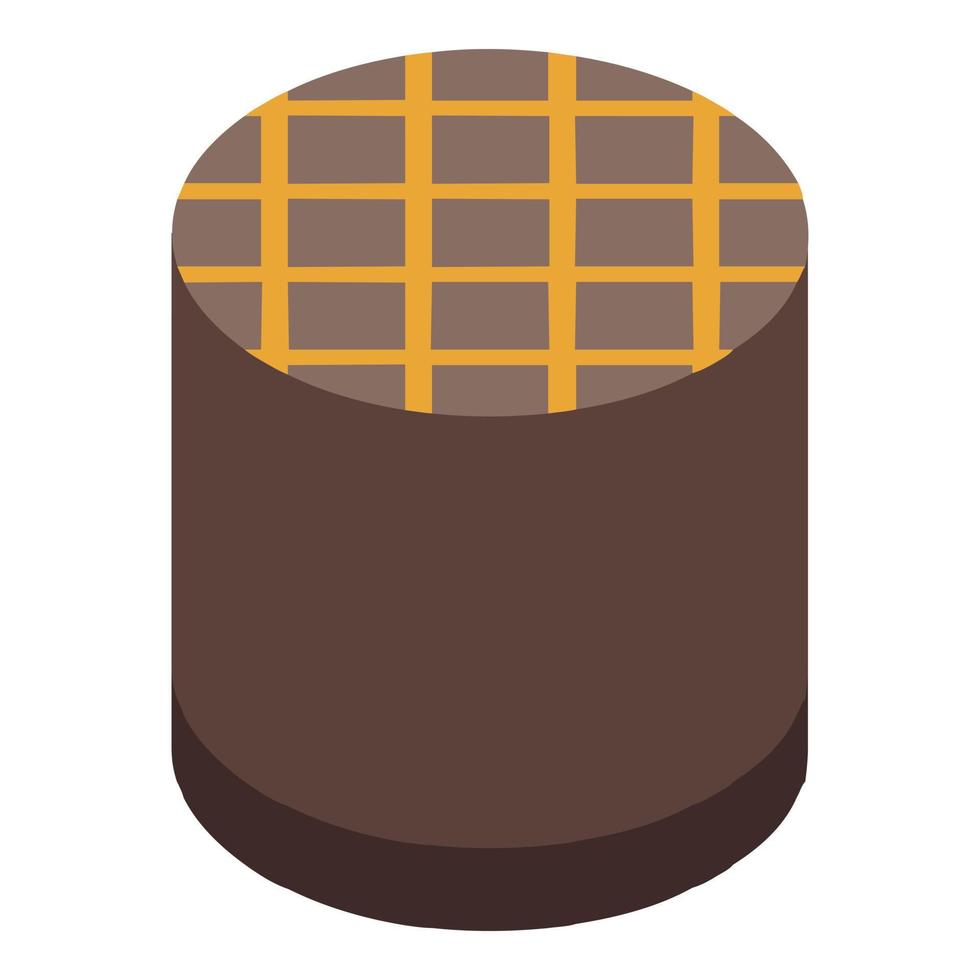 Waffel-Schokoladen-Symbol, isometrischer Stil vektor