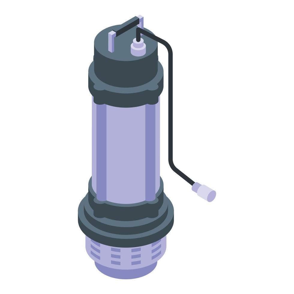 kol vatten pump ikon, isometrisk stil vektor