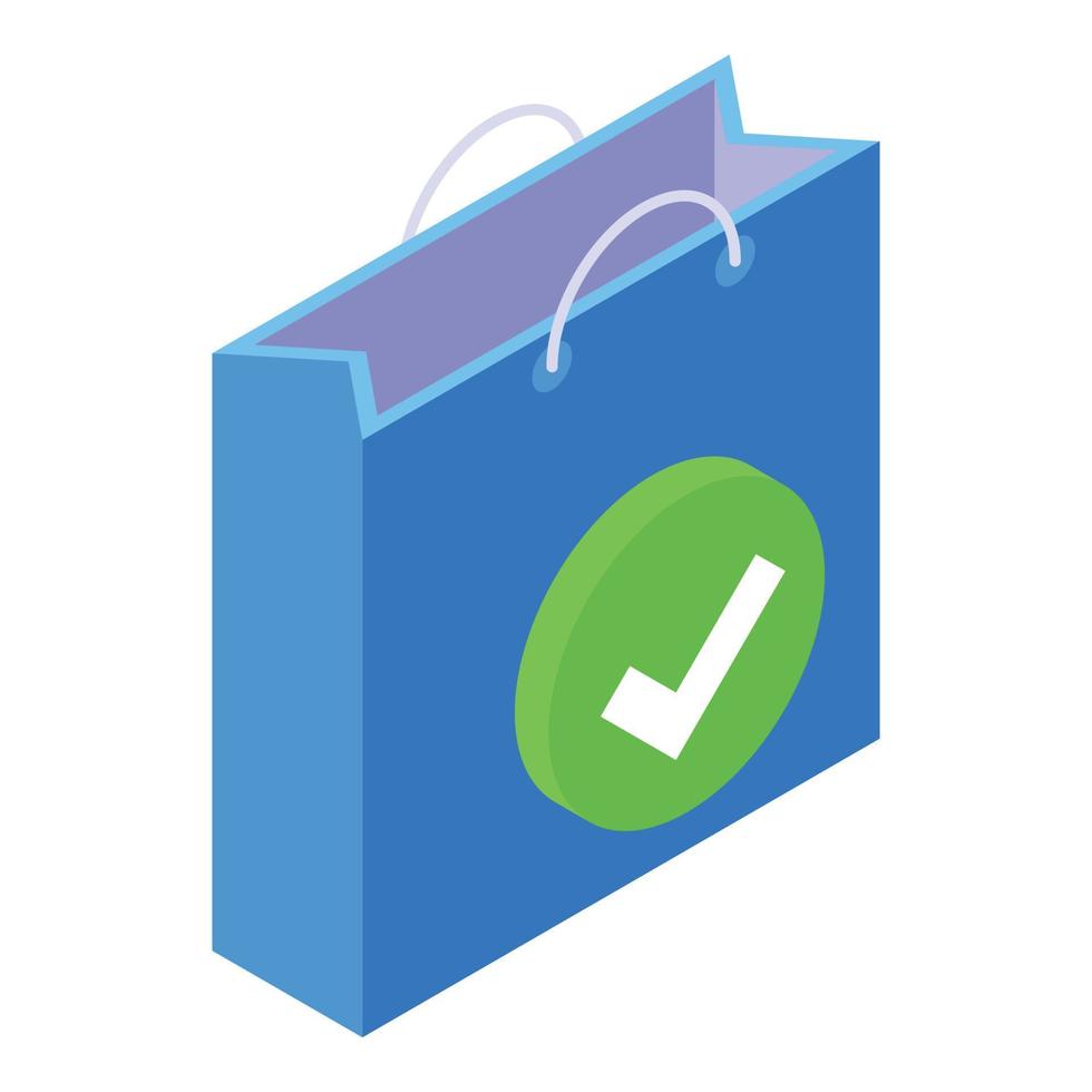 Shop Bag Mobile Payment Icon, isometrischer Stil vektor