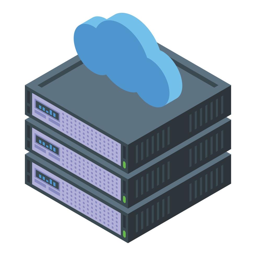 Symbol für mobile Zahlungen in der Serverwolke, isometrischer Stil vektor