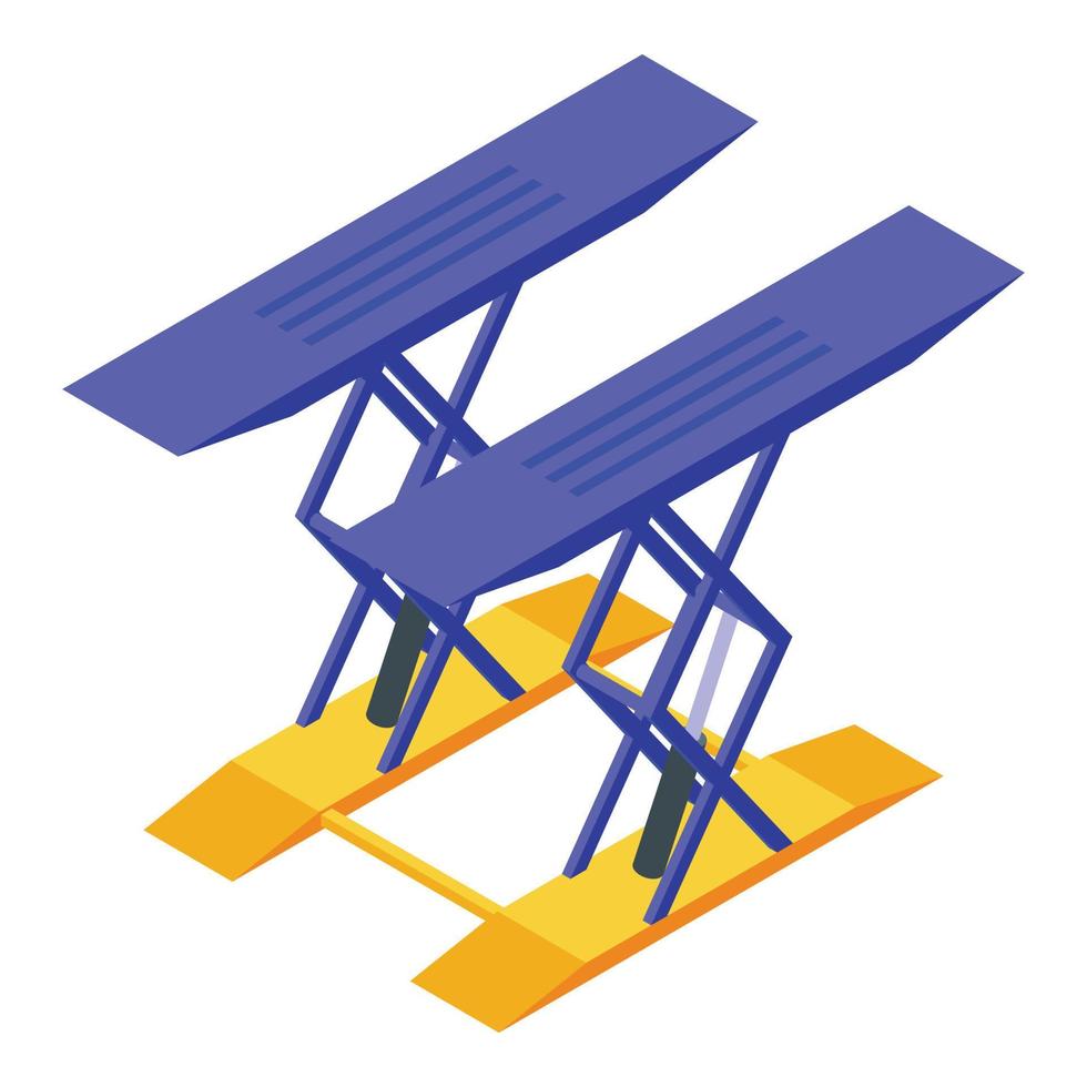 Autolift-Garage-Stand-Symbol, isometrischer Stil vektor