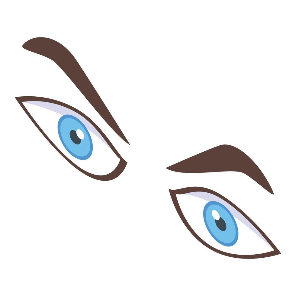 Symbol für wütende Augen, isometrischer Stil vektor