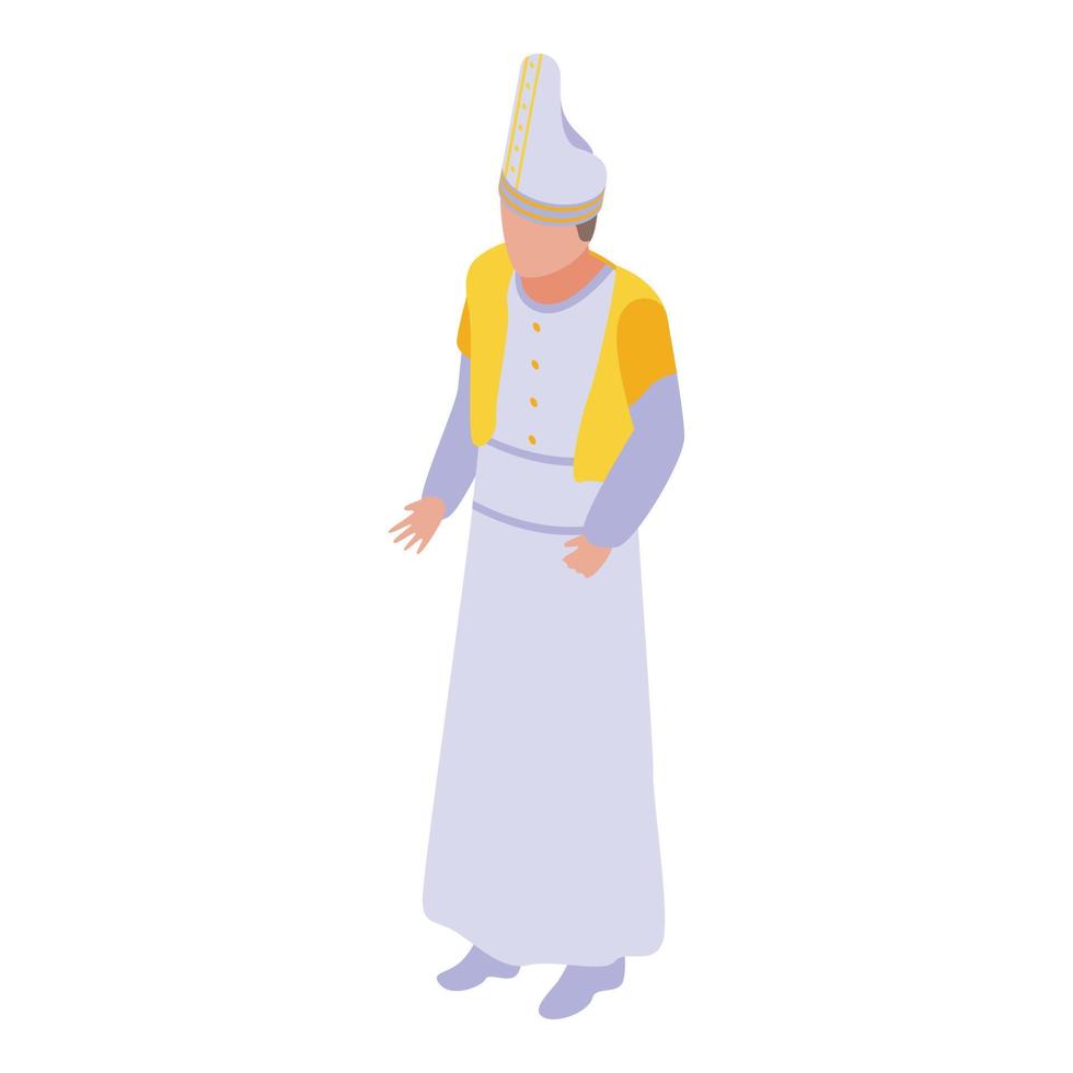 Priestersymbol für weiße Kleidung, isometrischer Stil vektor