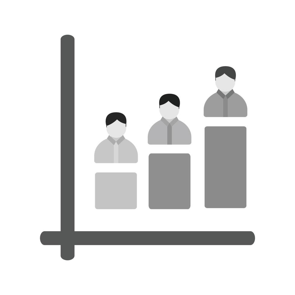 statistik platt gråskale ikon vektor