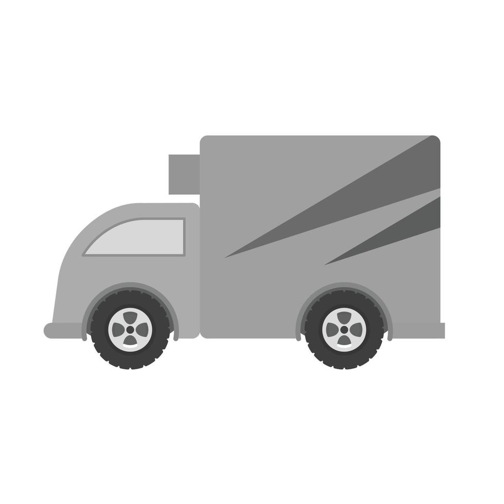 Schwerlastwagen mit flachem Graustufensymbol vektor