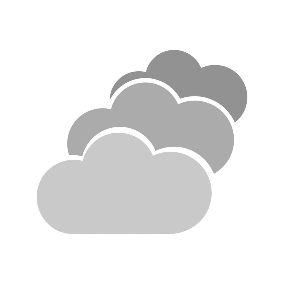 Flaches Graustufensymbol für mehrere Cloud-Server vektor