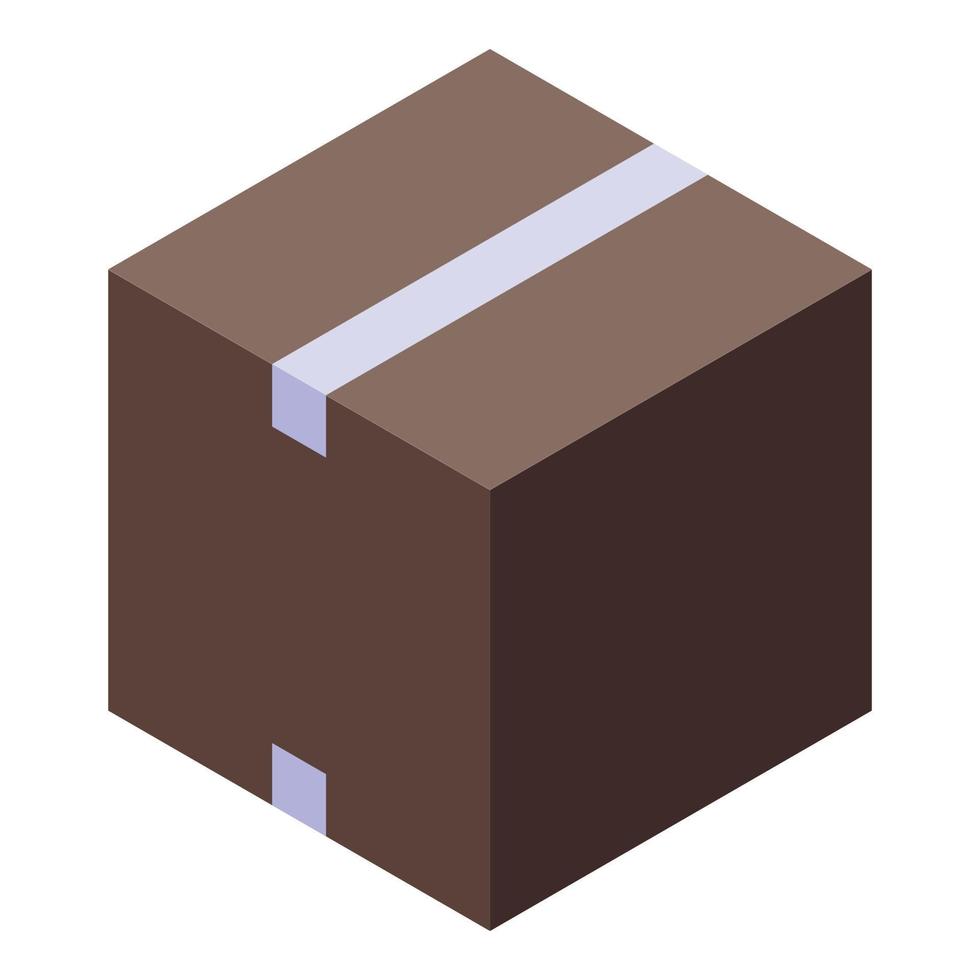 kub låda ikon, isometrisk stil vektor