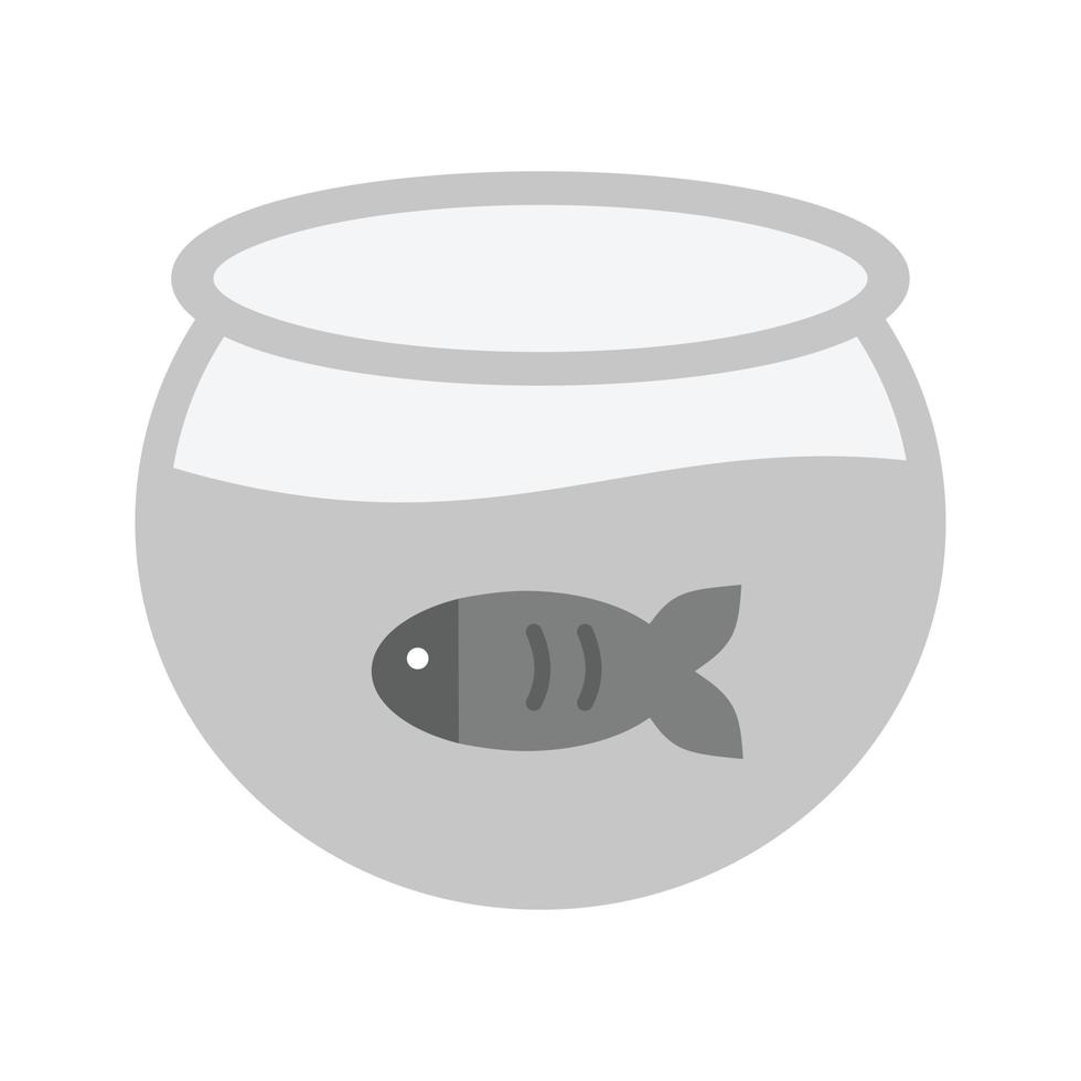 fisk i tank platt gråskale ikon vektor
