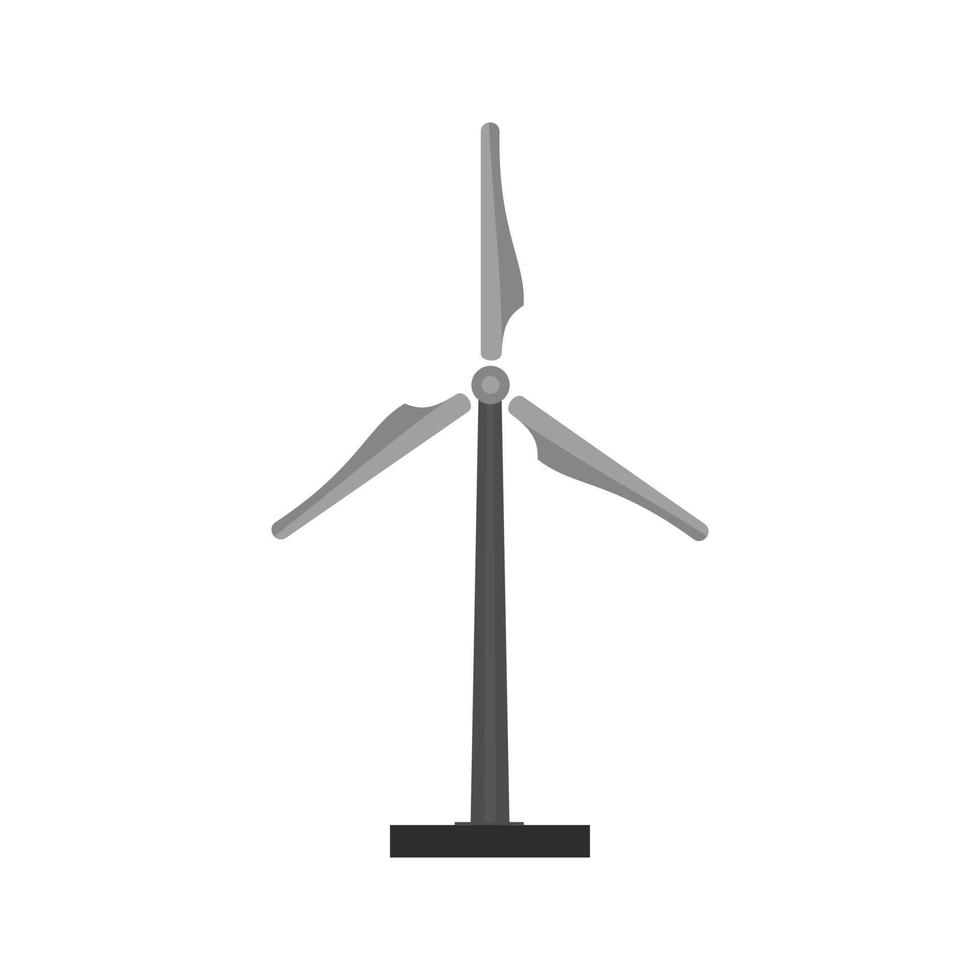 Windmühle flaches Graustufensymbol vektor