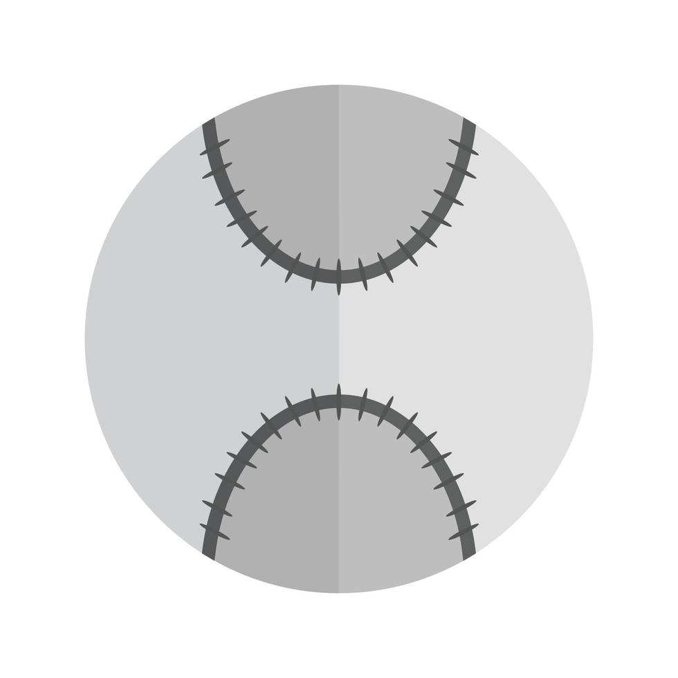 Flaches Graustufen-Symbol für Softball vektor