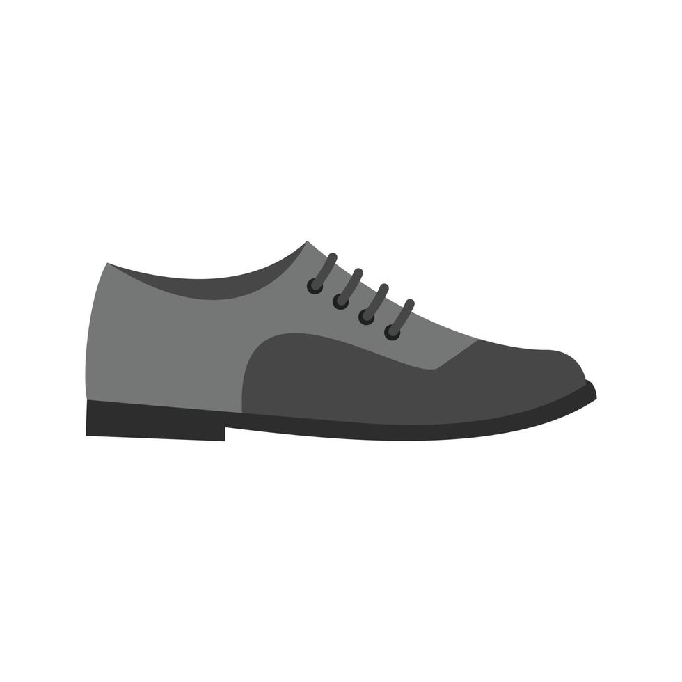 formell skor platt gråskale ikon vektor