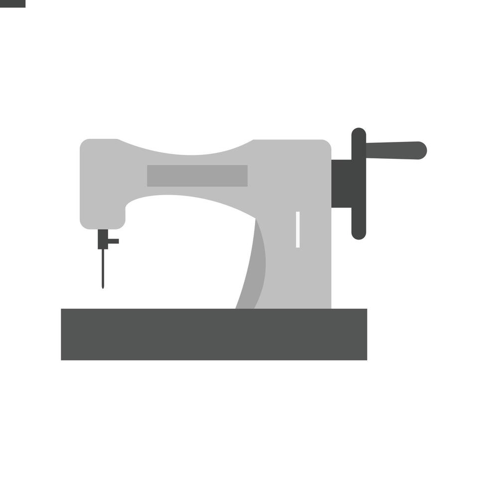 Maschinensymbol im alten Stil mit flachen Graustufen vektor