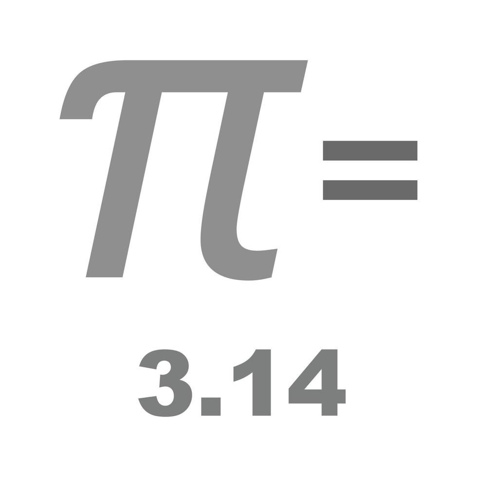 värde av pi platt gråskale ikon vektor