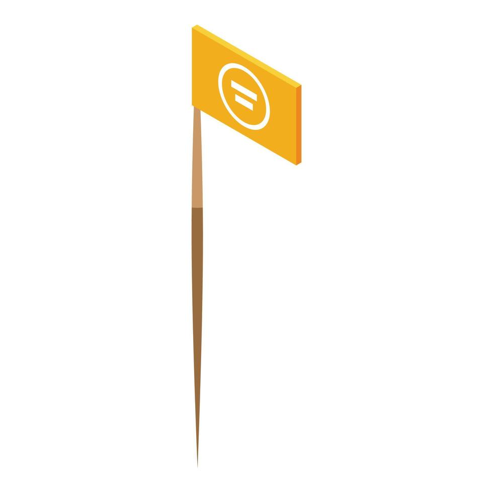 Flag-Zahnstocher-Symbol, isometrischer Stil vektor