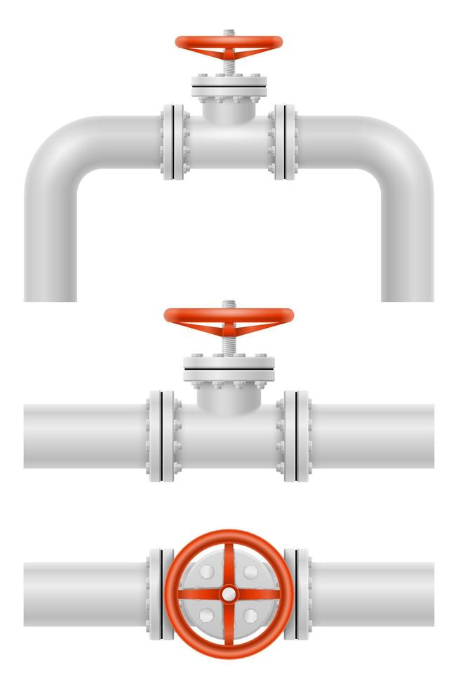 Metallrohre für Sanitär-Vektor-Illustration isoliert auf weißem Hintergrund vektor
