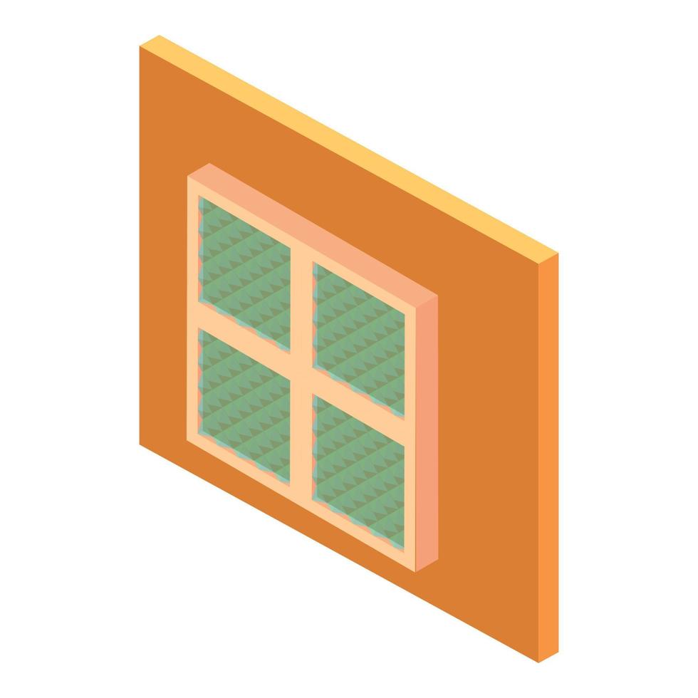 fyrkant fönster ikon, isometrisk stil vektor