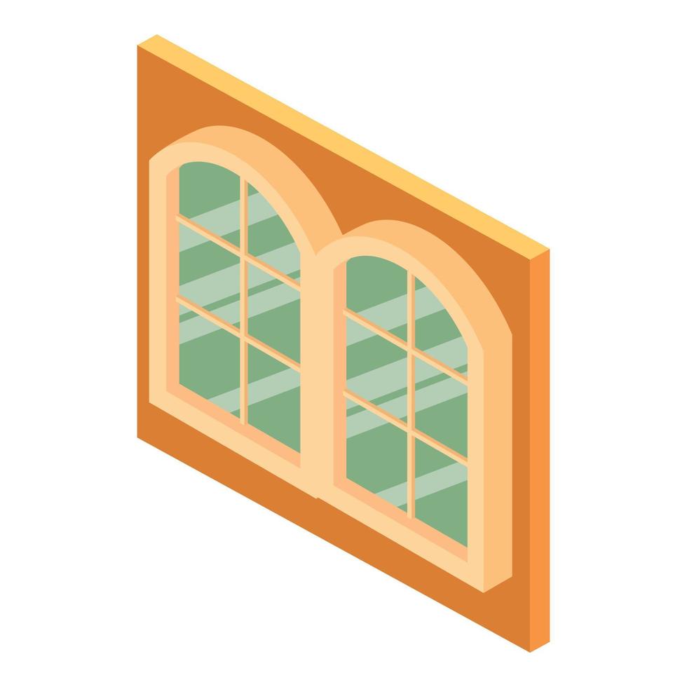 slott fönster ikon, isometrisk stil vektor