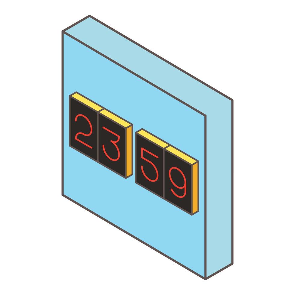 Flip-Clock-Symbol, isometrischer Stil vektor