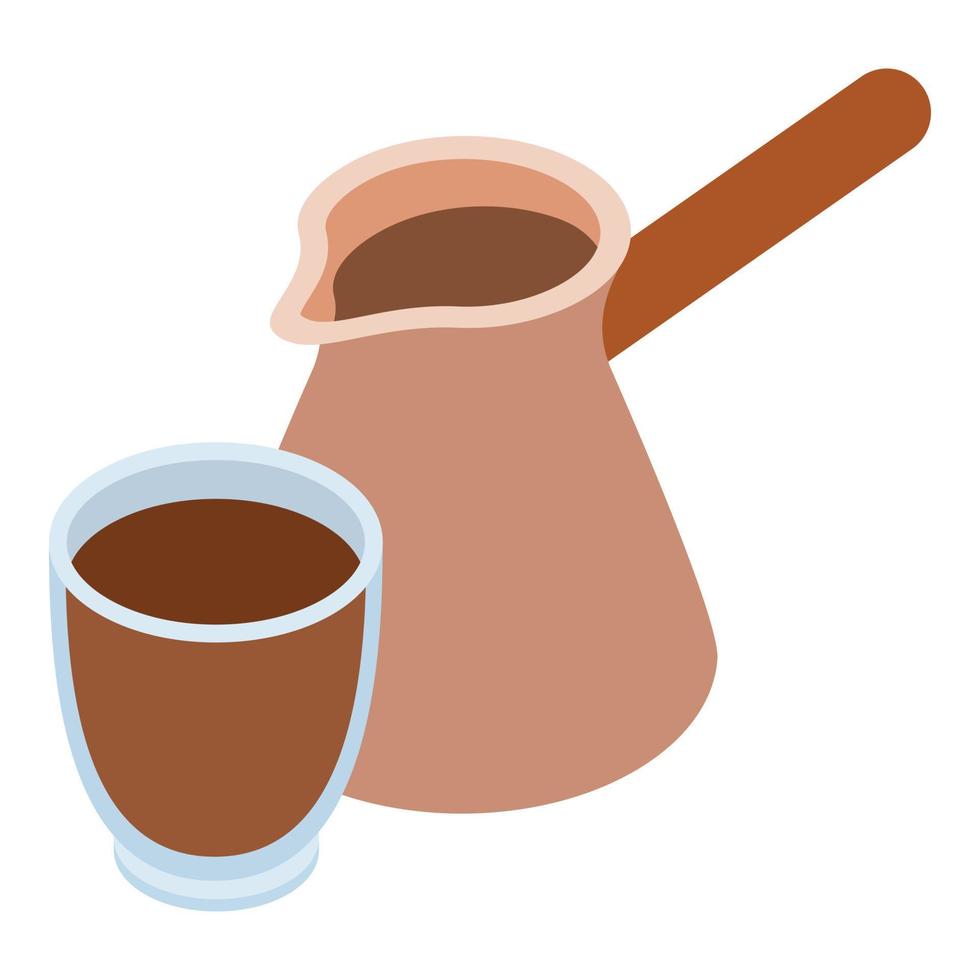 turkiska kaffe ikon, isometrisk stil vektor