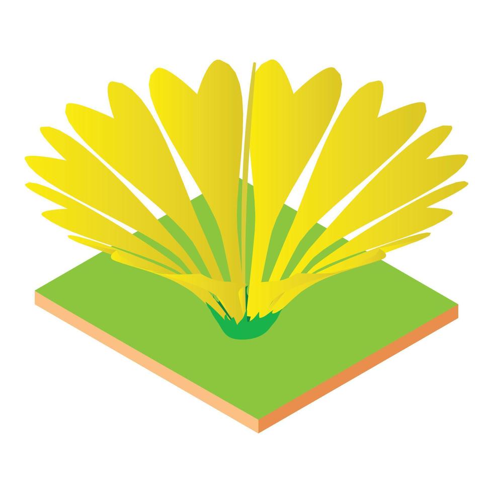 gelbes Blumensymbol, isometrischer Stil vektor