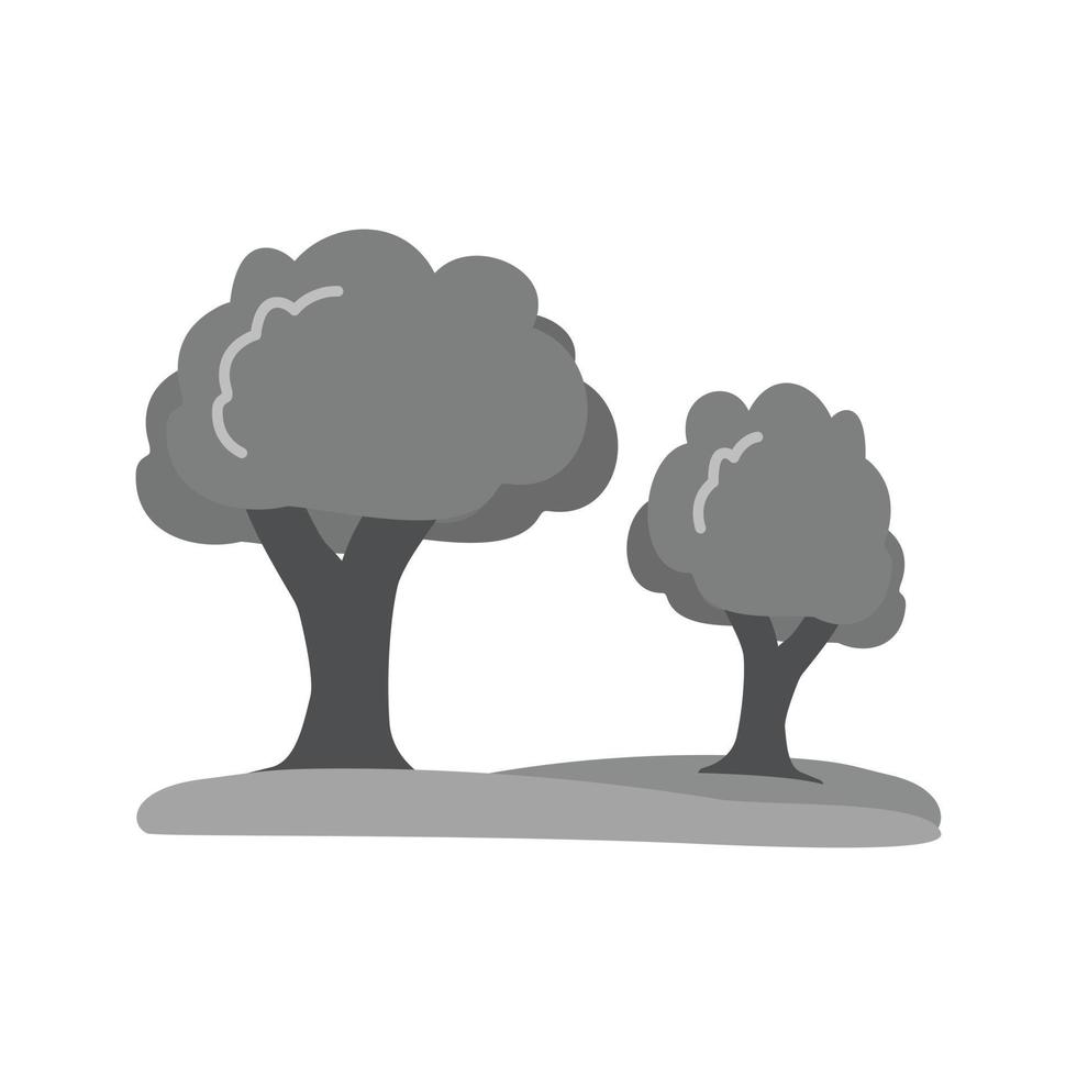 träd platt gråskale ikon vektor