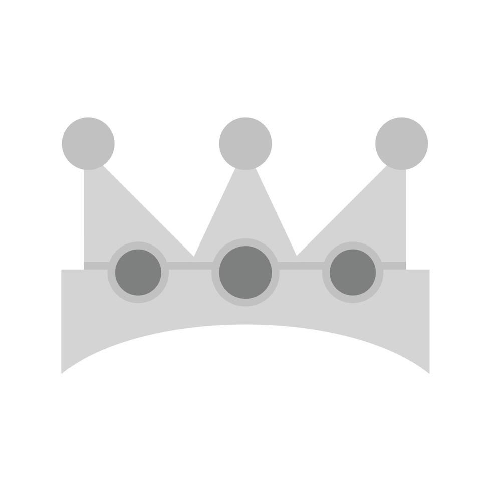 King Crown flaches Graustufen-Symbol vektor