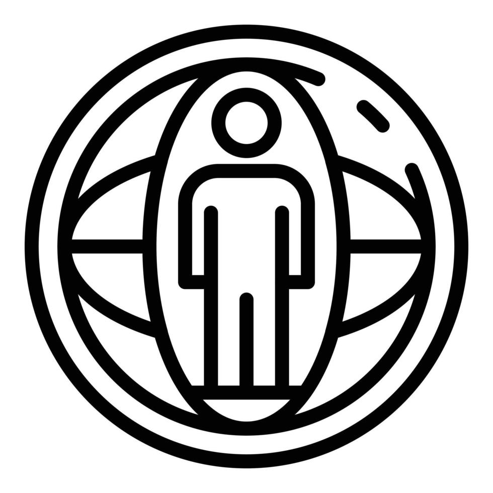 Symbol für globale Kommunikation, Umrissstil vektor