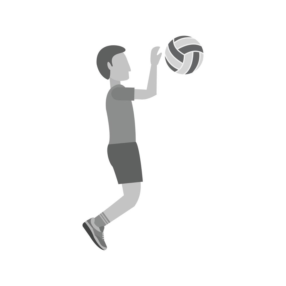 Volleyball flaches Graustufen-Symbol vektor