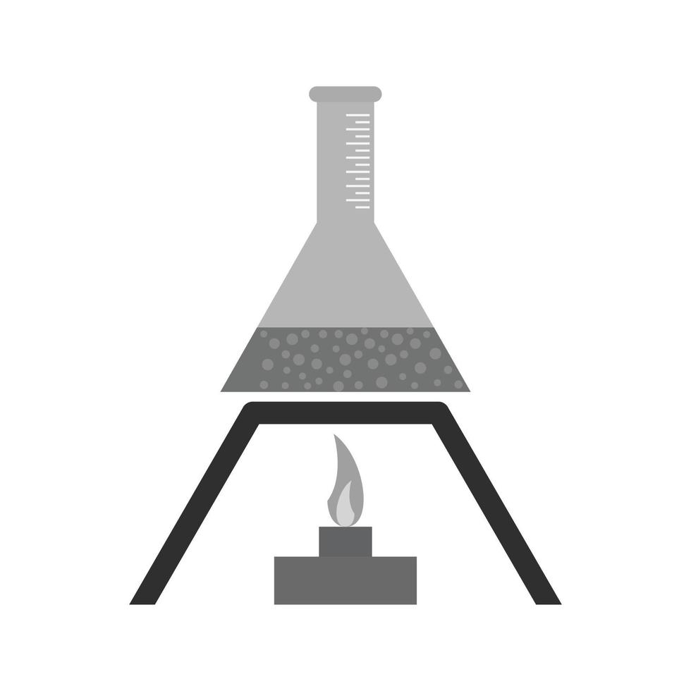 Experiment auf Hitze ii flaches Graustufensymbol vektor