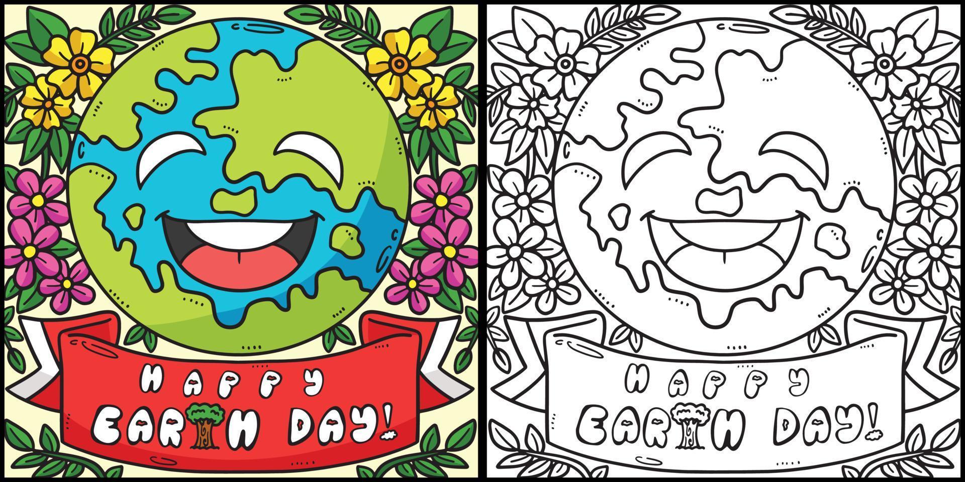 happy earth day malseite farbige illustration vektor