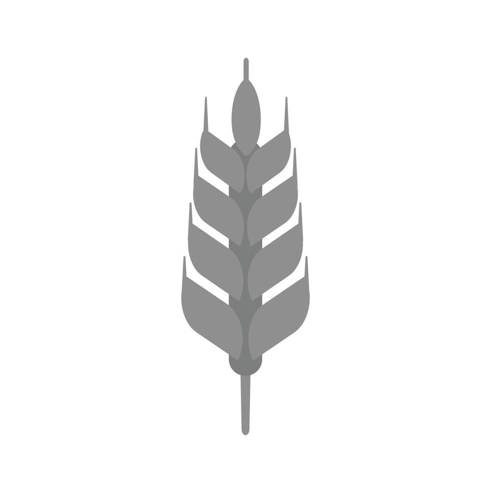 Weizen flaches Graustufen-Symbol vektor