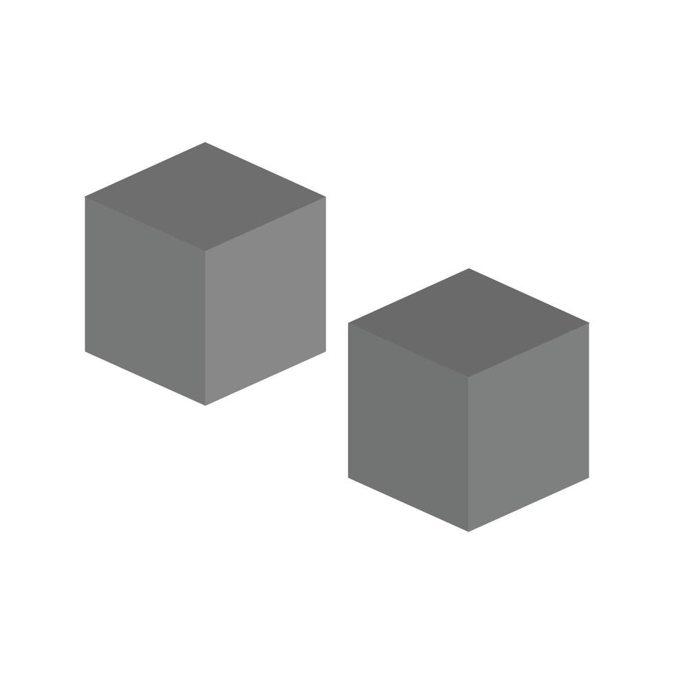 kubisk design platt gråskale ikon vektor