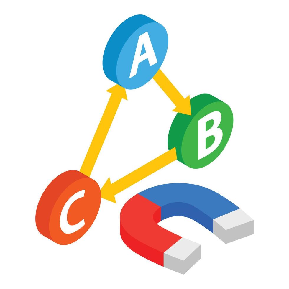 Symbol für Inbound-Marketing, isometrischer Stil vektor