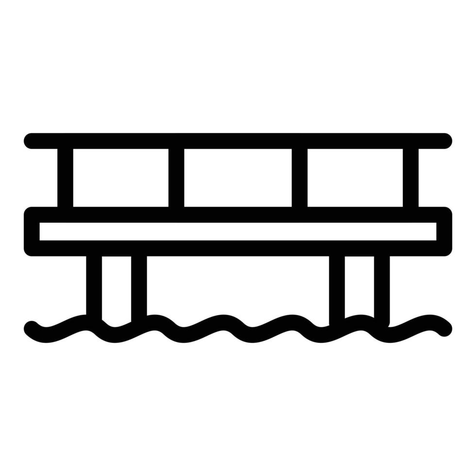 Flussbrücke Symbol Umrissvektor. Meeresbau vektor