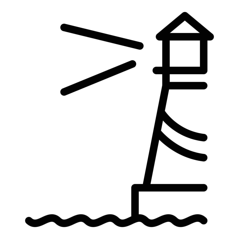 Leuchtturm-Symbol Umrissvektor. Seelicht Leuchtfeuer vektor