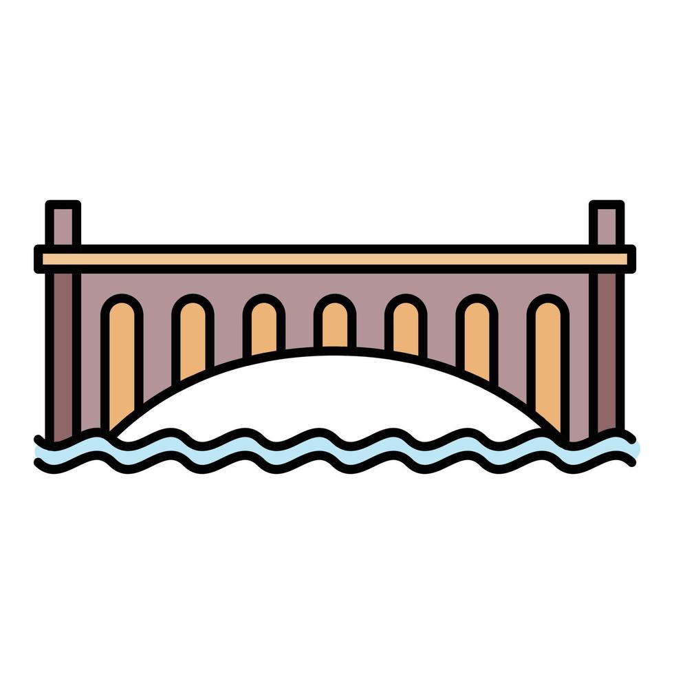 romantisk bro ikon Färg översikt vektor