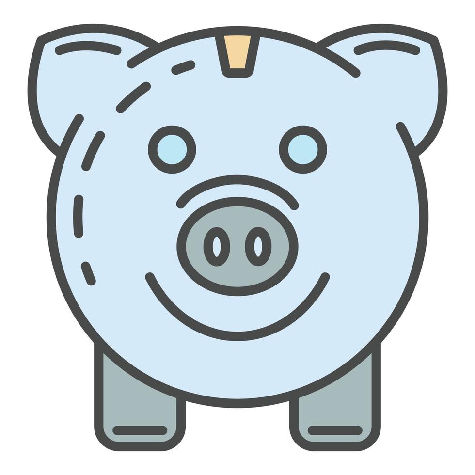Sparschwein Energie sparen Symbol Farbe Umriss Vektor