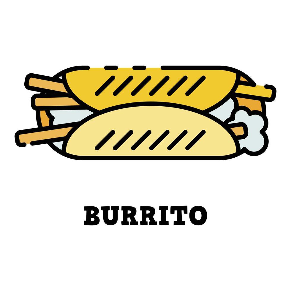 burrito ikon Färg översikt vektor