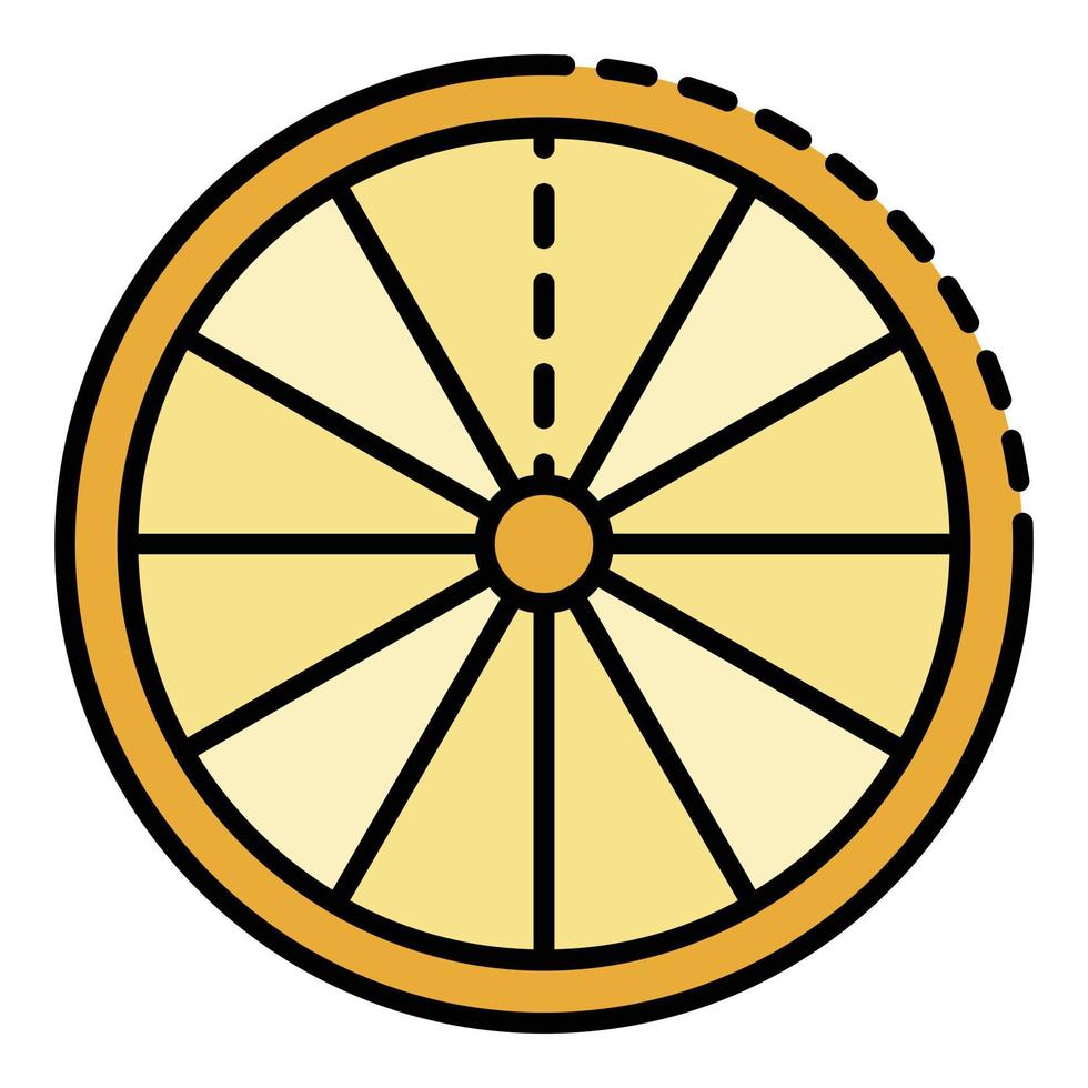 skiva av citron- ikon Färg översikt vektor