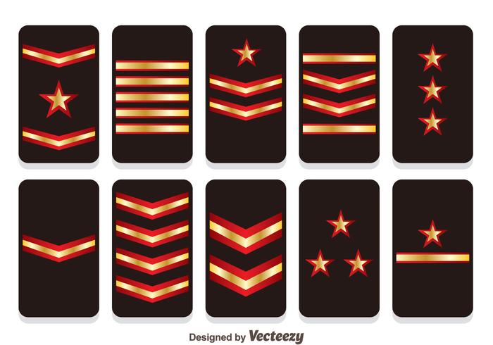 Badge Insignia Militär Rank Vektorer