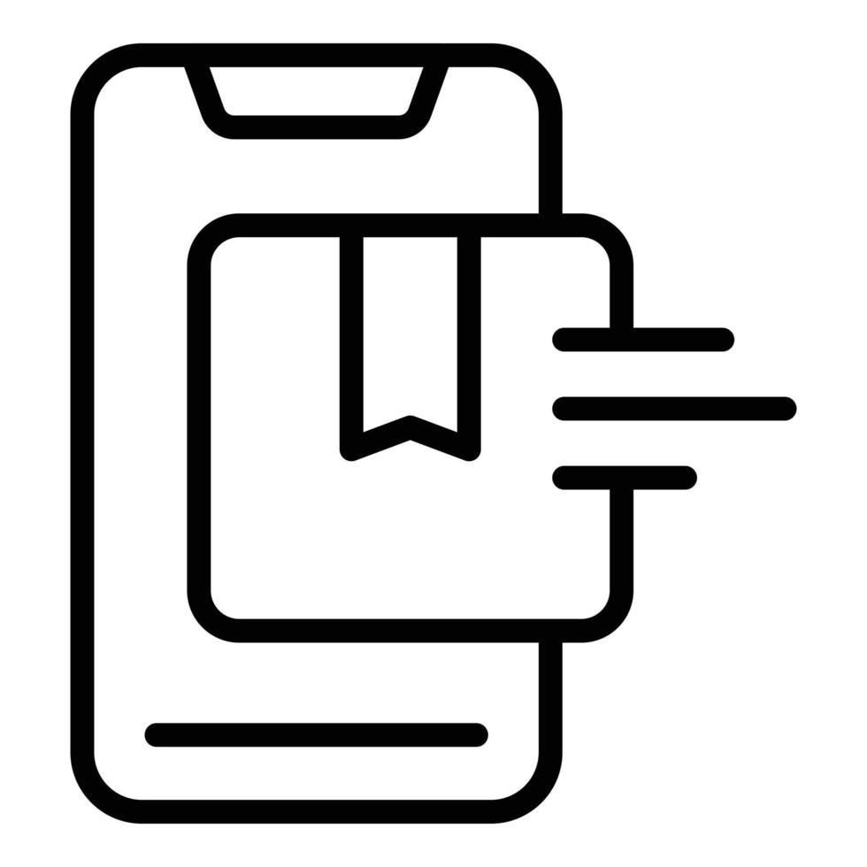 Umrissvektor für Telefonbestellungssymbol. Lieferbox vektor