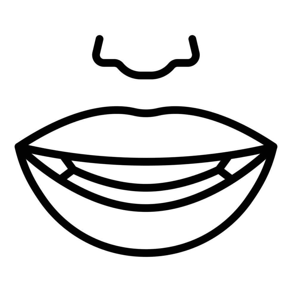 Lippen klingen Artikulationssymbol Umrissvektor. Animation Mund vektor