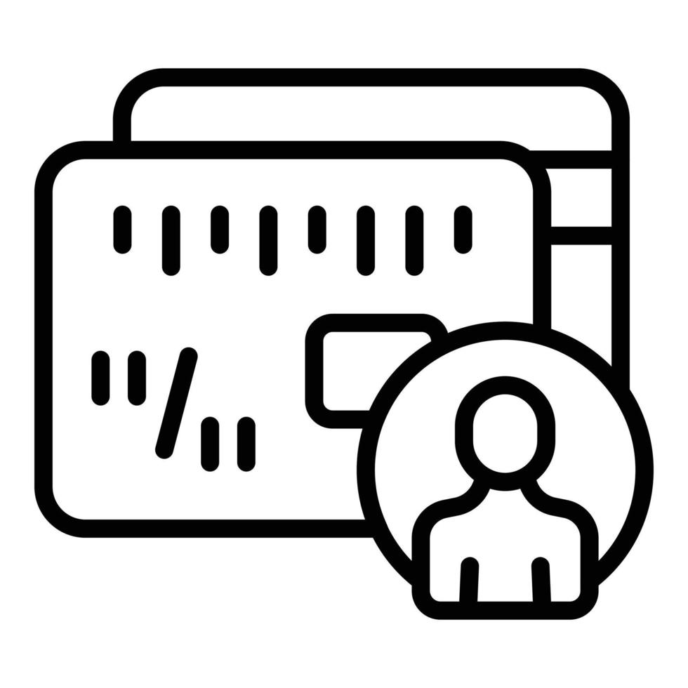 Client-Kartensymbol Umrissvektor. Kundenidentität vektor