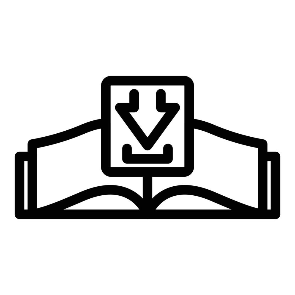 E-Book-Icon-Umrissvektor herunterladen. digitales Buch vektor