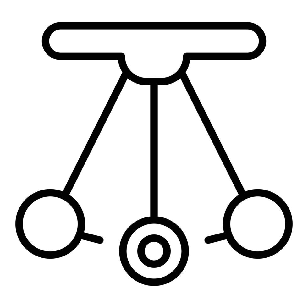 schwingendes Pendel Symbol Umrissvektor. Schaukelkugel vektor