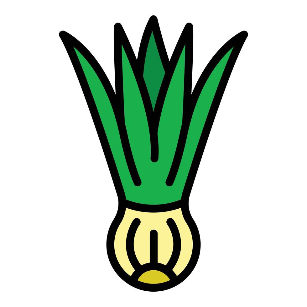 Landwirtschaft Schnittlauch Symbol Farbe Umriss Vektor