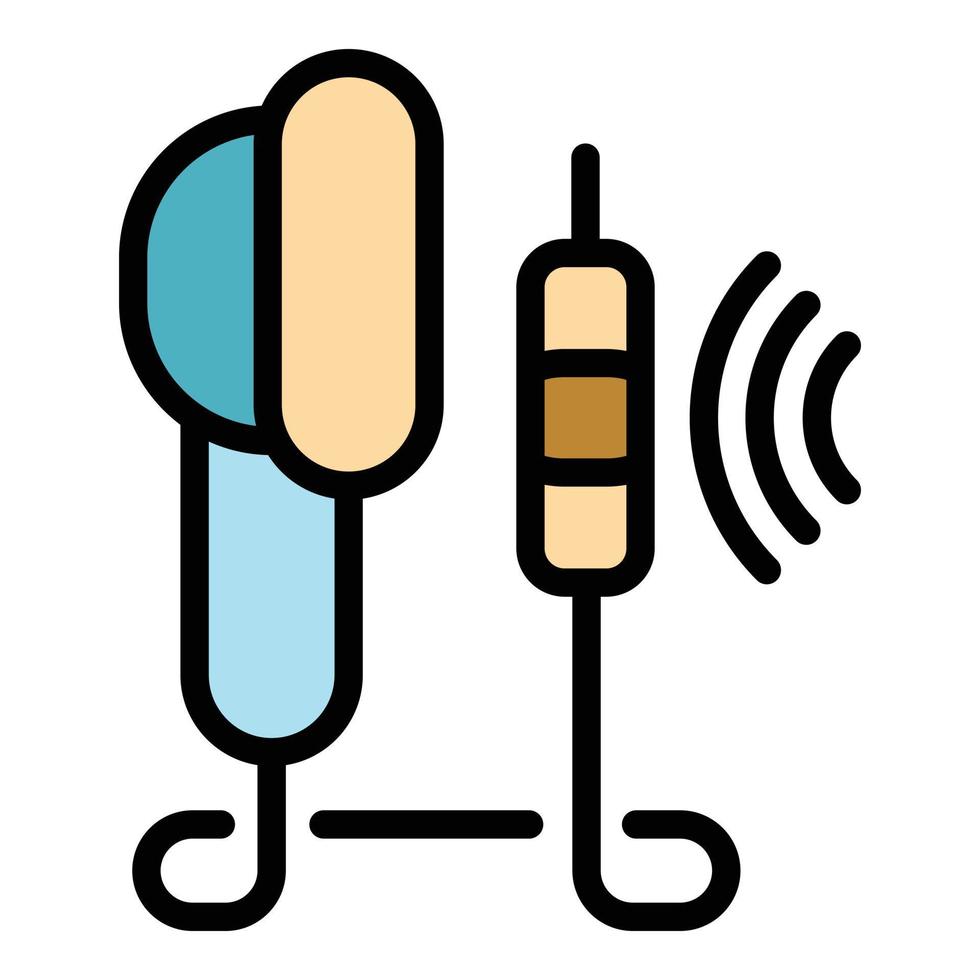 Hören Sie den Farbumrissvektor des Headset-Symbols vektor