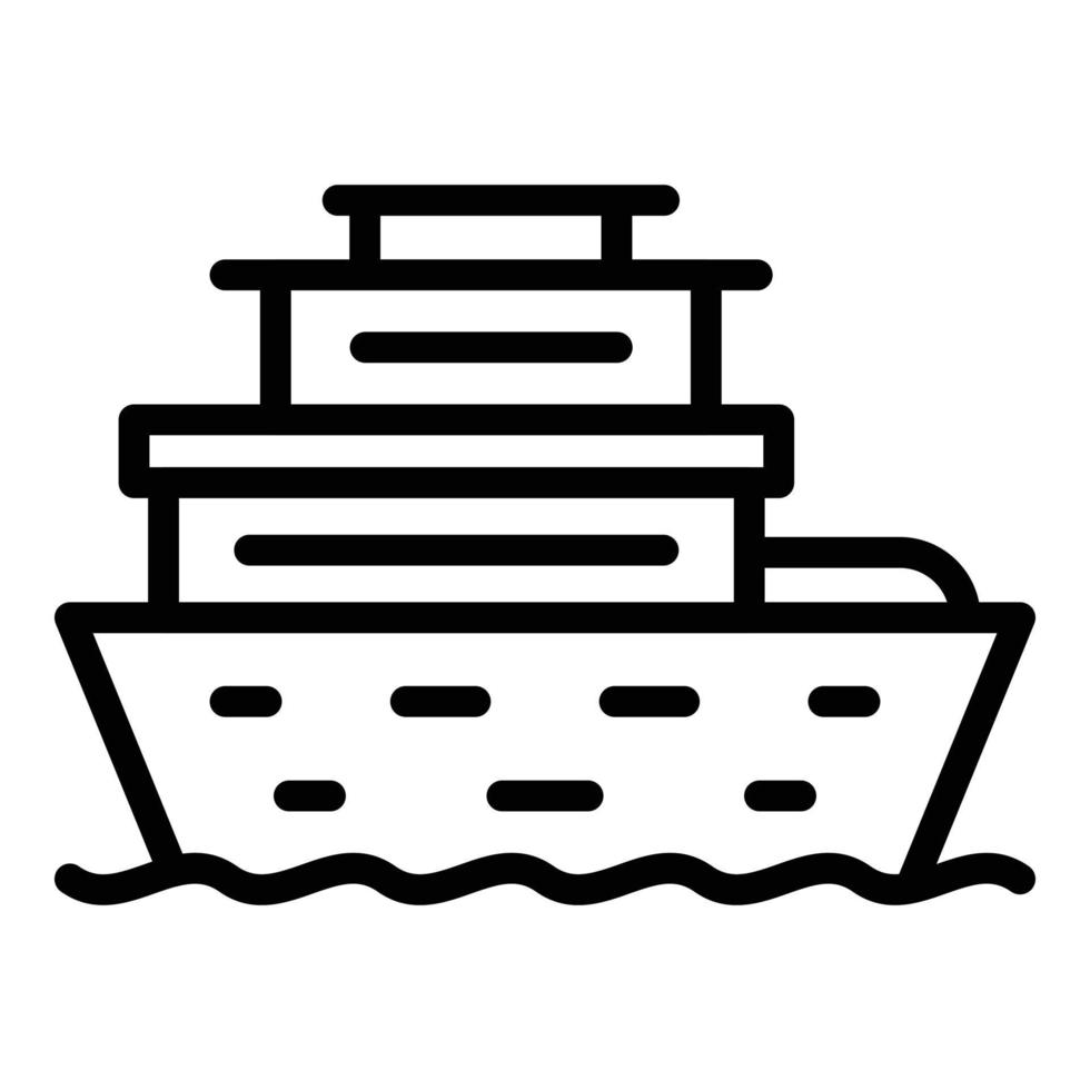 Kreuzfahrtschiff Symbol Umriss Vektor. Seeboot vektor